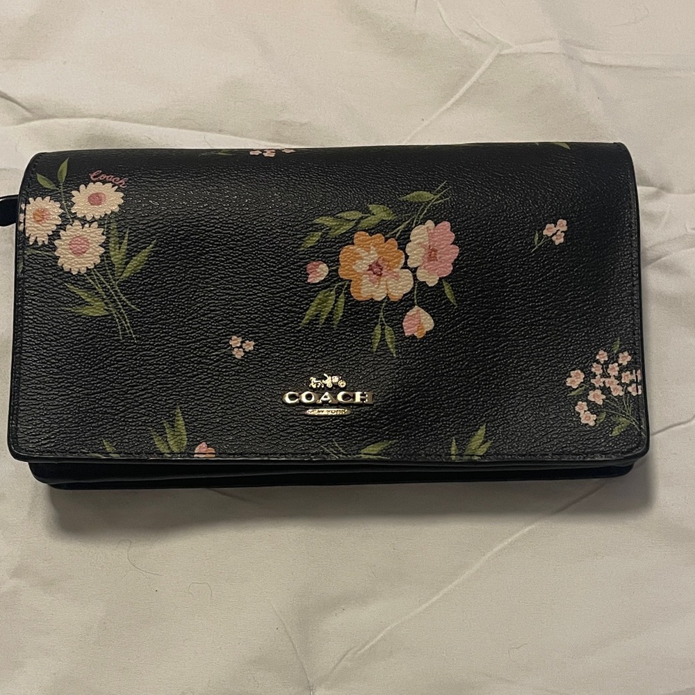 Coach Black Floral Women's Wallet
